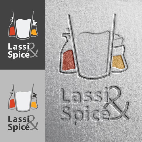 minimal logo for a café 'lassi & spice'