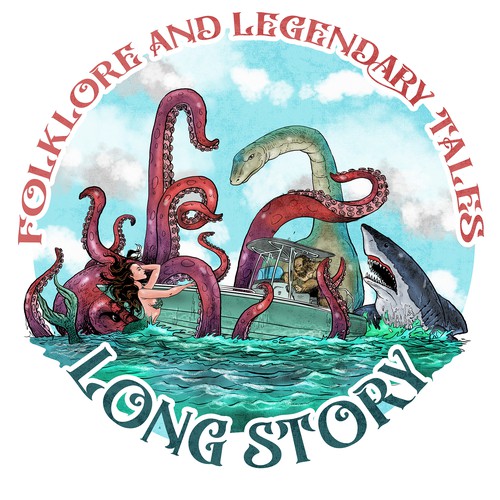 Nautical design with sea creatures