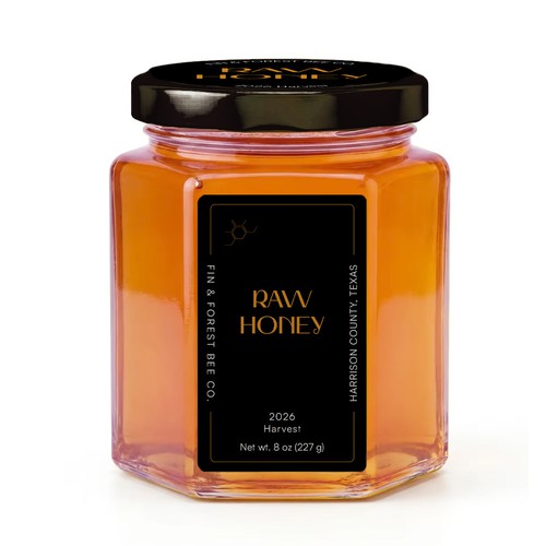 Modern black and gold label for honey