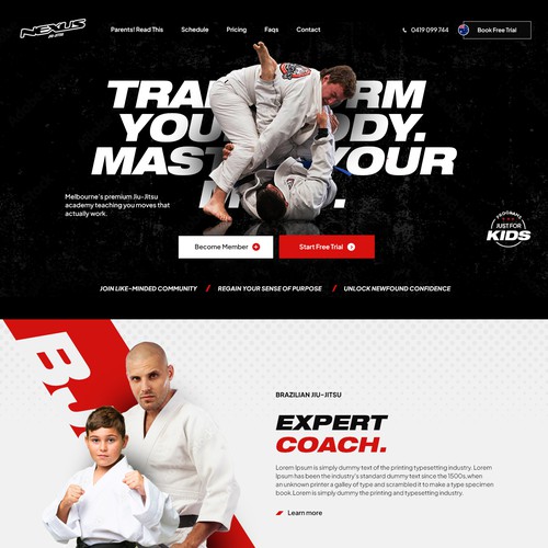 Design The Ultimate Jiu Jitsu MMA Academy Webpage!