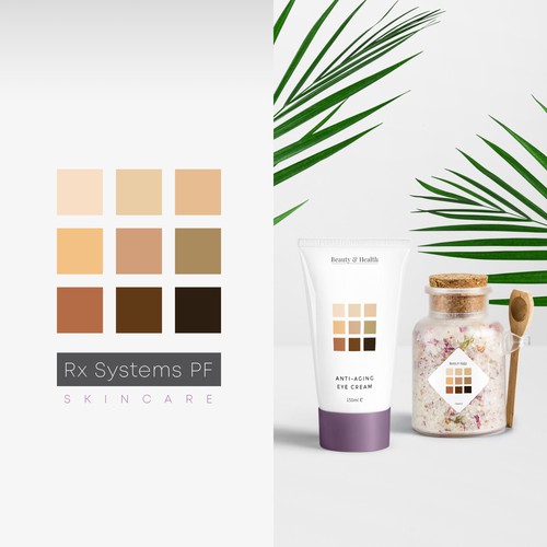 Concept for a skincare brand. This brand is available. Contact us and we will do a 1 to 1 job.