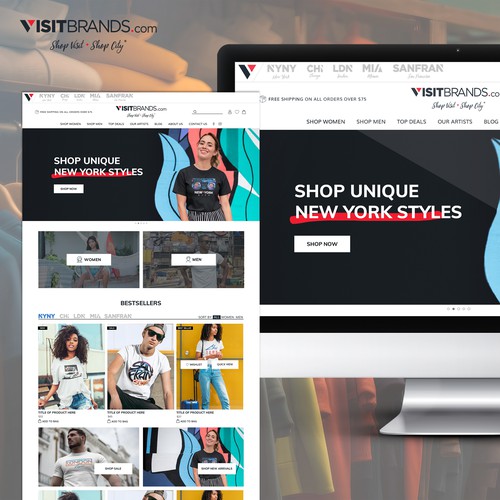 Web design for e-commerce platform Visit Brands
