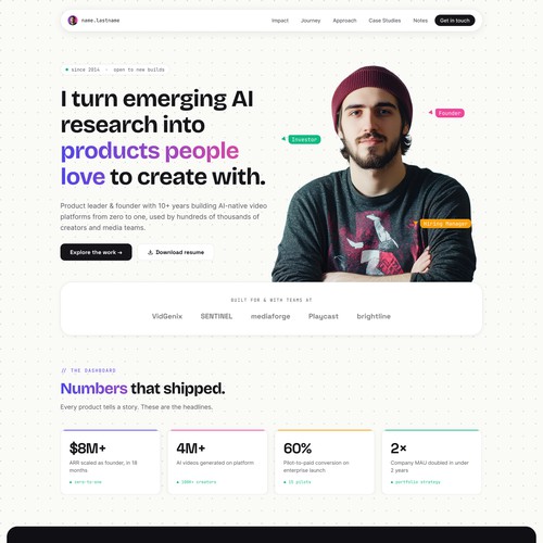 AI Product Leader - Personal brand site