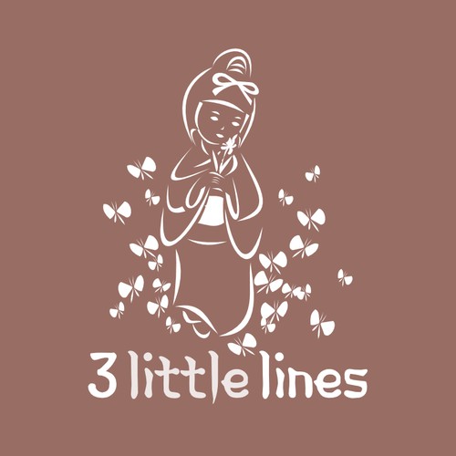 Create a poetic japanese logo for 3 Little Lines