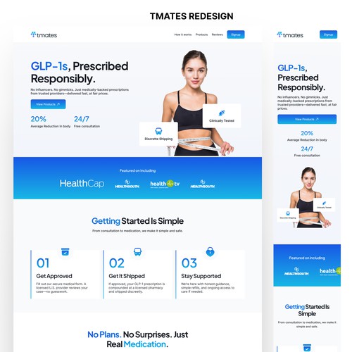 Tmates Landing page redesign
