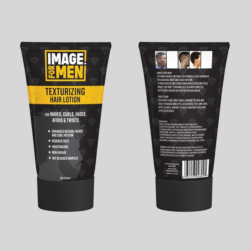 Image for men hair lotion packaging design