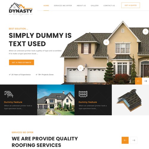 Custom Roofing website design