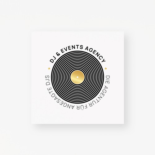 Minimalistic logo with metallic accents for a dj & events agency