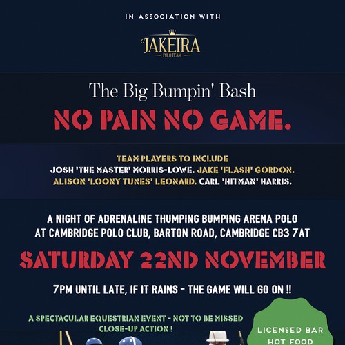 Flyer for equestrian arena polo event