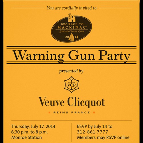 Invitation for Chicago Yacht Club Party