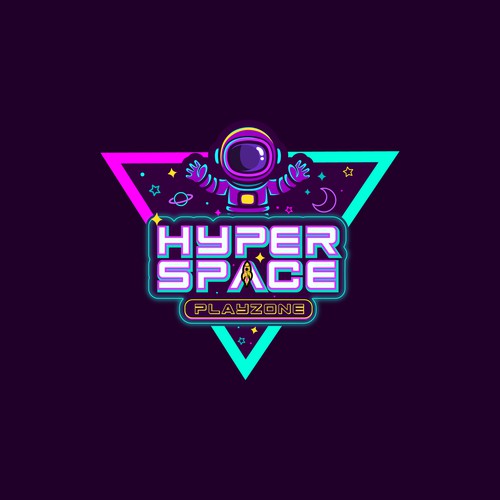 Indoor playzone, cyberpunk style Logo