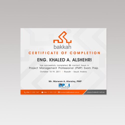 Training Certificate New Design