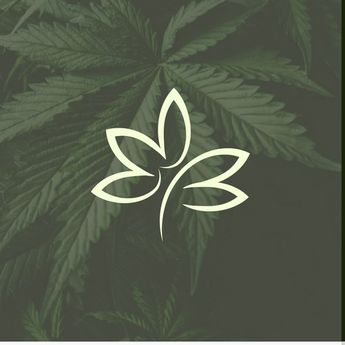 Minimalist and clean logo design for cannabis online store.