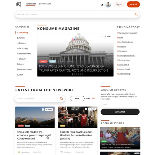 A database Website for News lovers and Journalists