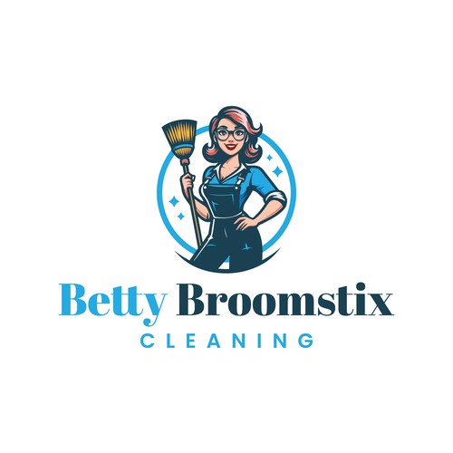 Clean Logo Design for Betty Broomstix Cleaning