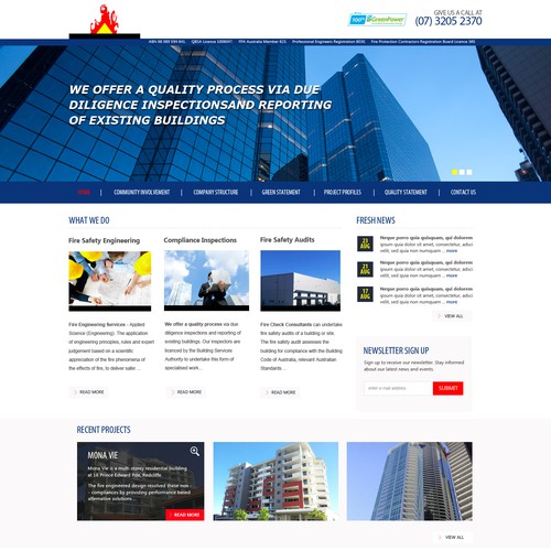 website design for Fire Check Consultants