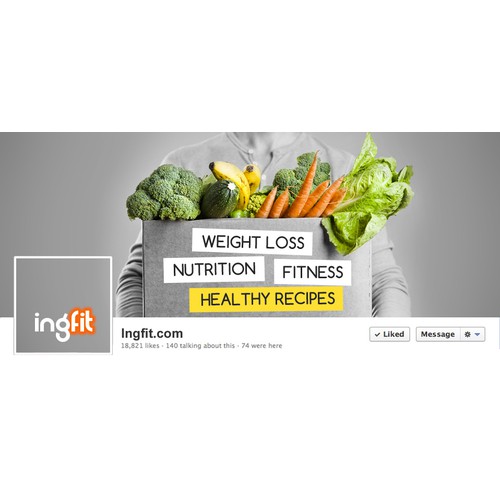 Facebook page for a healthy lifestyle website