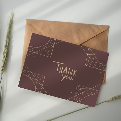 Thank you card as part of a set