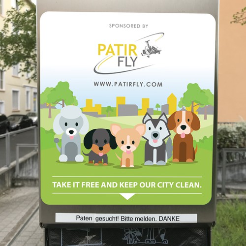 Design a water dispenser sticker for Patir Fly