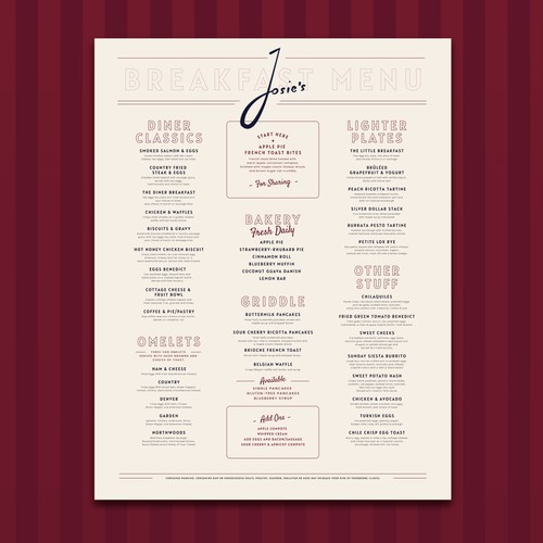 Menu design