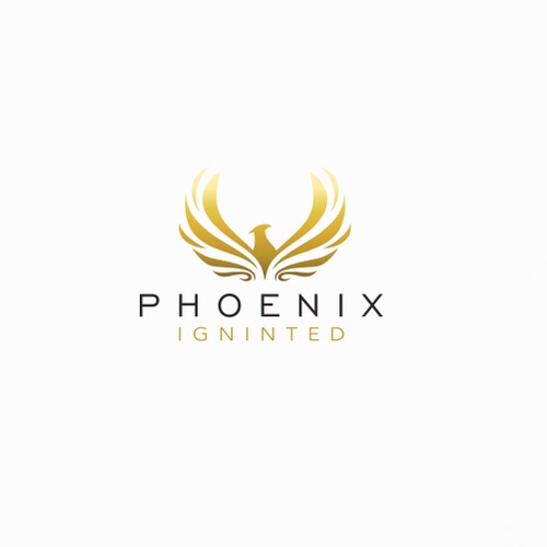 gold feminine phoenix logo