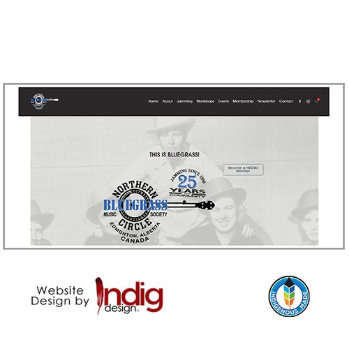 Website design for the Northern Bluegrass Circle Music Society