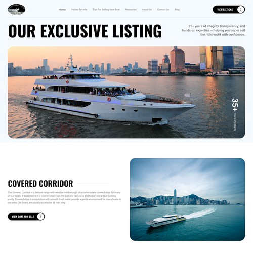 NASHVILLE YACHT landing page design