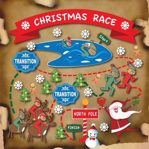 Christmas triathlon T-shirt 