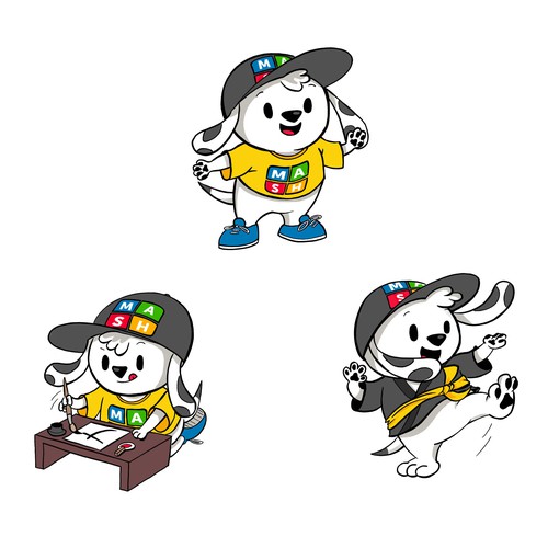 Dog mascot for MASH Learning children education, Version TWO!