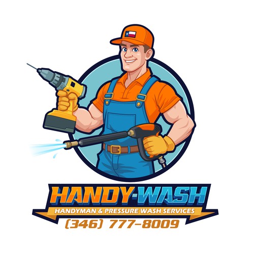 awesome handyman mascot logo