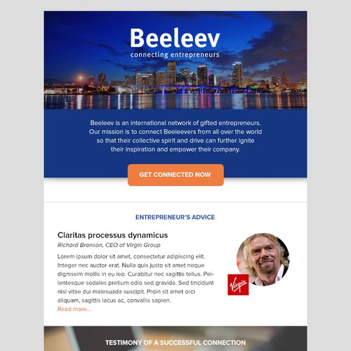 Email template for Beeleev
