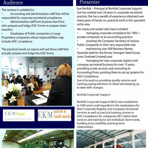 Dual PDF Brochure Design For Two Training Seminars In 2011