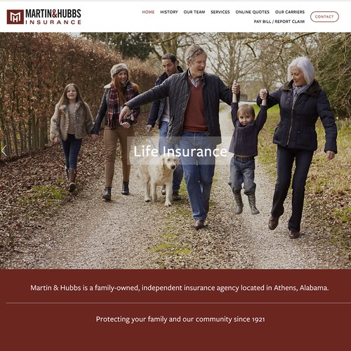 Family owned Insurance firm web design, ID and branding