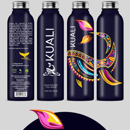 bold vibrant mexican print bottle design