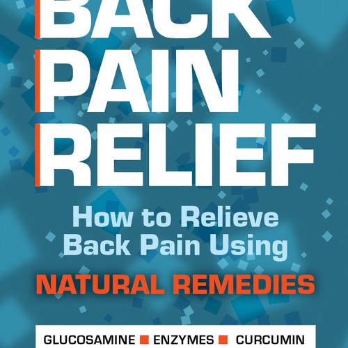 Book cover for Back Pain Relief book - Abstract designs in Turquoise