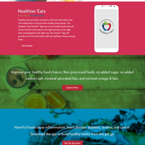 Healthier Eats App Design 