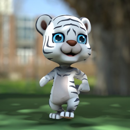 3d white tiger