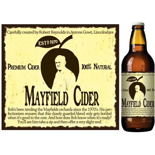 product label for Mayfield Cider