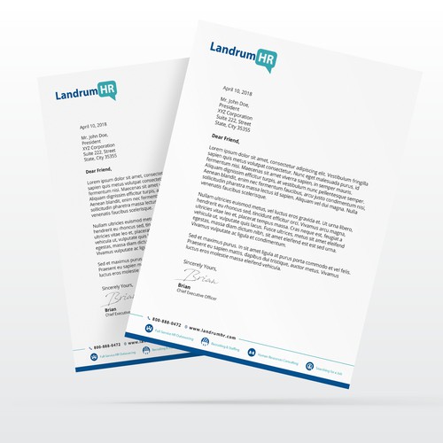 Letterhead & Business Card for LandrumHR