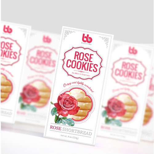 Rose cookies, packaging design