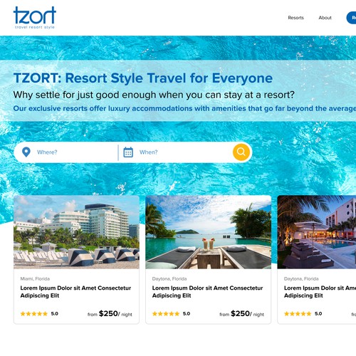 Fresh Travel and Resort Style Web Design