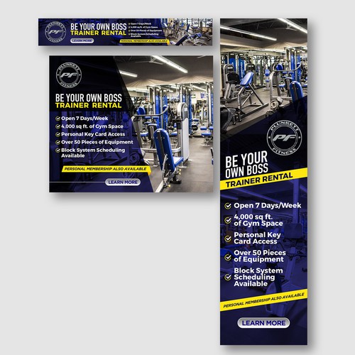 Banner Ads For Gym Trainer Rental