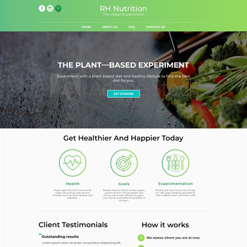 Vegan Plan Web Design