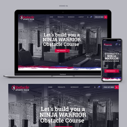 Webdesign for a Ninja Warrior gym manufacturer