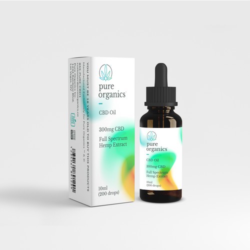 Pure Organics CBD Oil Label Packaging Label