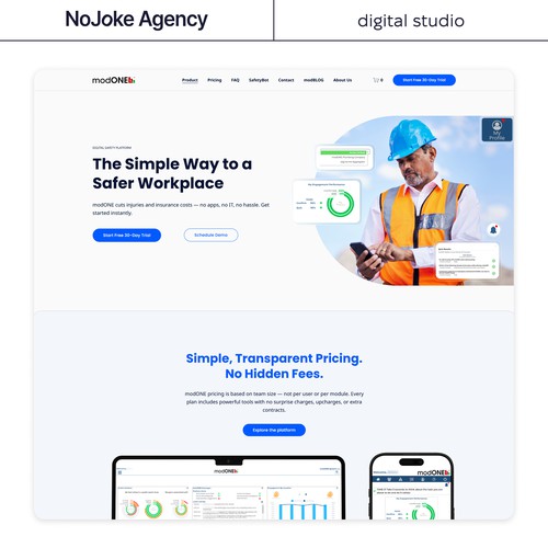 modONE — SaaS Safety Platform Website Design & Development | NoJoke Agency