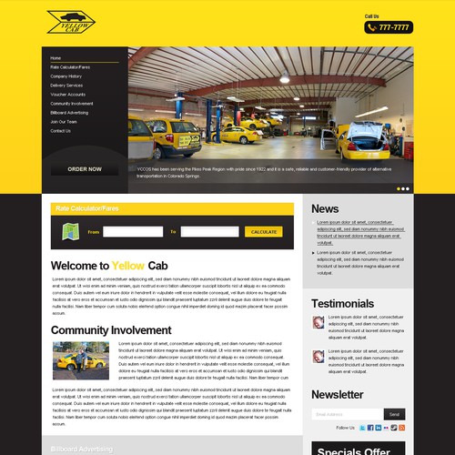 Clean, Crisp, Creative Website for Yellow Cab