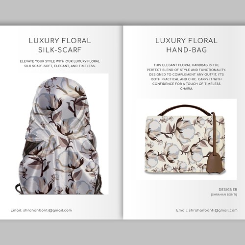 Fashion Look Book design, with elegant floral pattern design
