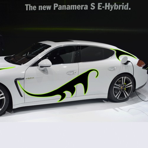 Porsche Hybrid car - funky wrap design