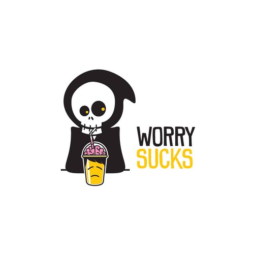 Create a simple logo to illustrate "WORRY SUCKS"